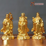  Quà Tặng Phong Thủy Tượng Phúc Lộc Thọ đồng đỏ dát vàng cao 30 cm 