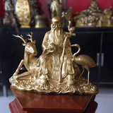  Quà Tặng Phong Thủy Tượng Phúc Lộc Thọ đồng vàng cao 48 cm 