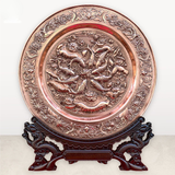  Quà Tặng Sếp Tranh Quạt Cửu Ngư Quần Hội đồng đỏ đường kính 35 cm cao 41 cm 