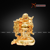  Quà Tặng Sếp Tượng Di Lặc đứng trên bị dát vàng kích thước 20 x 24 x12 cm 