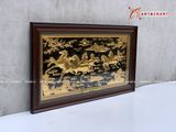  Quà Tân Gia Tranh đồng Mã Đáo Thành Công kích thước 38 x 68 cm mạ vàng 24K 
