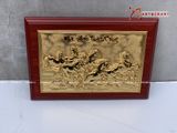  Quà Tân Gia Tranh đồng Mã Đáo Thành Công kích thước 38 x 25 cm mạ vàng 24K 