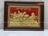  Quà Tân Gia Tranh đồng Mã Đáo Thành Công kích thước 36 x 25 cm mạ vàng 24K 