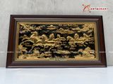  Quà Tân Gia Tranh đồng Mã Đáo Thành Công kích thước 38 x 68 cm mạ vàng 24K 
