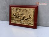  Quà Tân Gia Tranh đồng Mã Đáo Thành Công kích thước 38 x 25 cm mạ vàng 24K 