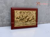  Quà Tân Gia Tranh đồng Mã Đáo Thành Công kích thước 38 x 25 cm mạ vàng 24K 