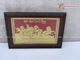  Quà Tân Gia Tranh đồng Mã Đáo Thành Công kích thước 36 x 25 cm mạ vàng 24K 