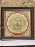  Quà Tặng Đối Tác Tranh Trống Đồng kích thước 25 x 25 cm mạ vàng 14K 