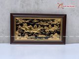 Quà Tân Gia Tranh đồng Mã Đáo Thành Công kích thước 38 x 68 cm mạ vàng 24K 