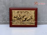 Quà Tân Gia Tranh đồng Mã Đáo Thành Công kích thước 38 x 25 cm mạ vàng 24K 