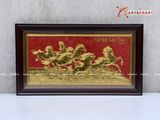  Quà Tân Gia Tranh đồng Mã Đáo Thành Công mạ vàng kích thước 92 x 53 cm 