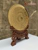  Quà Tặng Đối Tác Tranh Trống Đồng đường kính 30 cm ; đế cao 12 cm mạ vàng 24K 