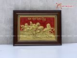 Quà Tân Gia Tranh đồng Mã Đáo Thành Công kích thước 36 x 25 cm mạ vàng 24K 