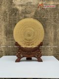  Quà Tặng Đối Tác Tranh Trống Đồng đường kính 30 cm ; đế cao 12 cm mạ vàng 24K 