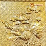  Quà Tặng Doanh Nghiệp Tranh Hoa Sen kích thước 23 x 23 cm mạ vàng 24K 