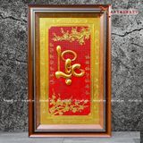  Quà Tặng Mẹ Tranh Chữ Lộc kích thước 50 x 80 cm dát vàng 24k 