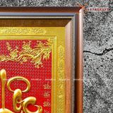  Quà Tặng Mẹ Tranh Chữ Lộc kích thước 50 x 80 cm dát vàng 24k 