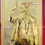  Quà Tặng Tranh Bác Hồ kích thước 20 x 25 cm mạ vàng 24k 