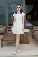 Váy xếp ly ngắn chiết ly eo nan quạt YAME YV697