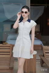 Váy xếp ly ngắn chiết ly eo nan quạt YAME YV697