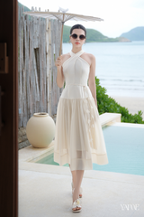 Váy Tafta phối tơ cổ yếm YAME YV694