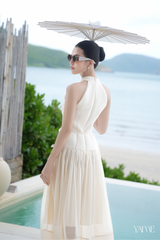 Váy Tafta phối tơ cổ yếm YAME YV694