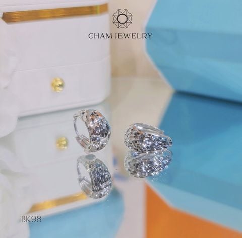 Hoa Tai CHAM JEWELRY BK98 , Khoen Ovan Chạm Máy .