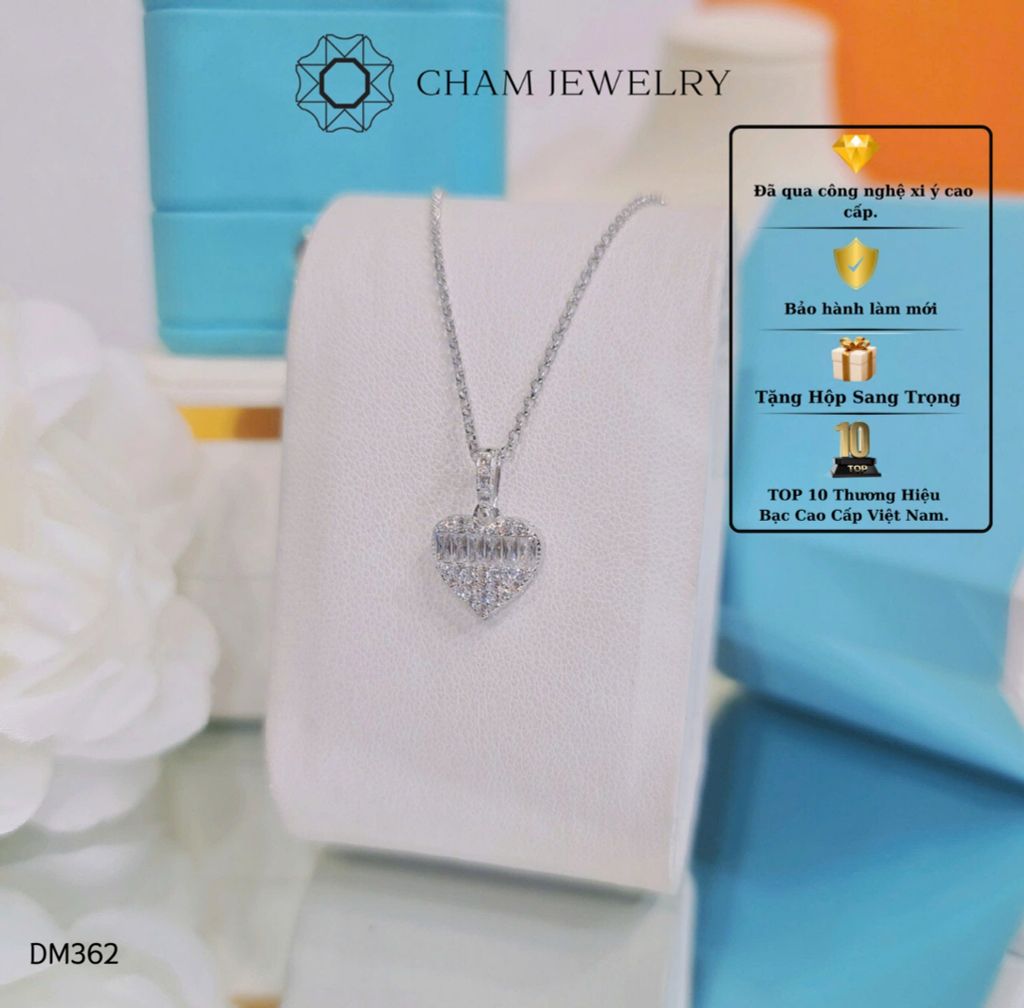 Dây Chuyền MK362-DK98 45cm CHAM JEWELRY, Mặt Trái Tim.