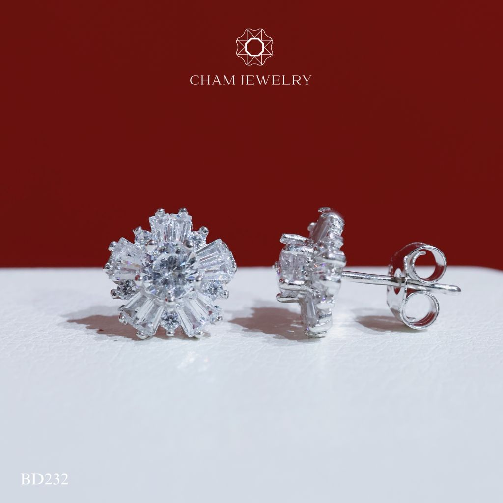 Hoa Tai BD232 CHAM JEWELRY. Chủ 4.0mm (Barcode TBD1127).