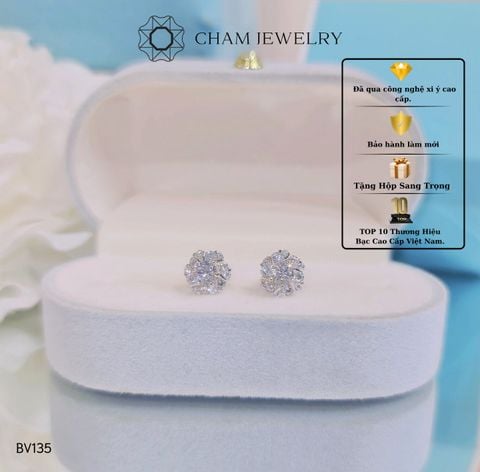 Hoa Tai CHAM JEWELRY BV135, Chủ 4mm ( Barcode CAD1B81).