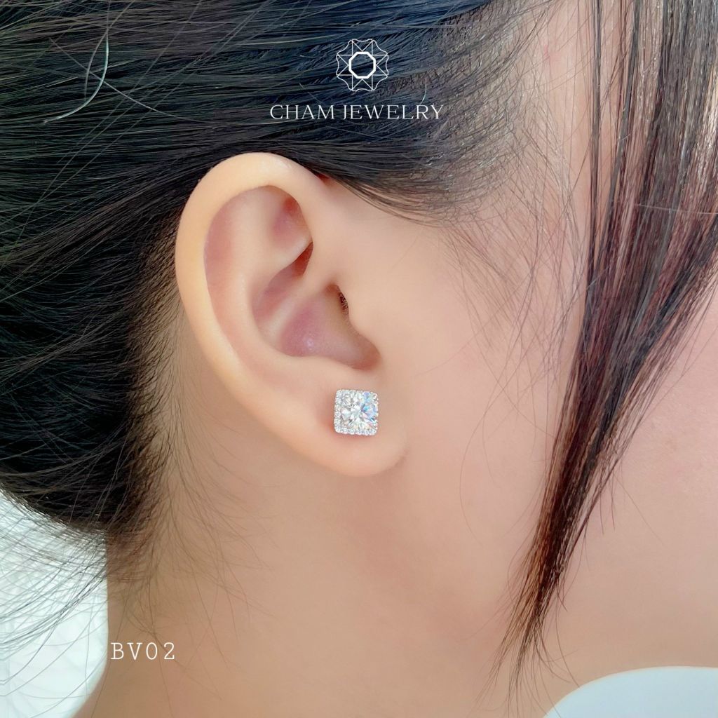 Hoa Tai CHAM JEWWLRY BV02, Chủ 6.0mm (Barcode TBV19 - TBV371 ).