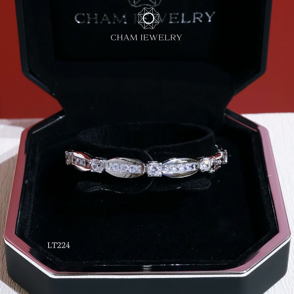 Lắc Tay LT224 CHAM JEWELRY,Chủ 4.0mm Bản 7.0mm.