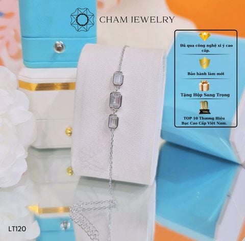 Lắc Tay CHAM JEWELRY LT120, Đá EMERO 3 Viên Chấu Bao, Free Size (Barcode TLT899).
