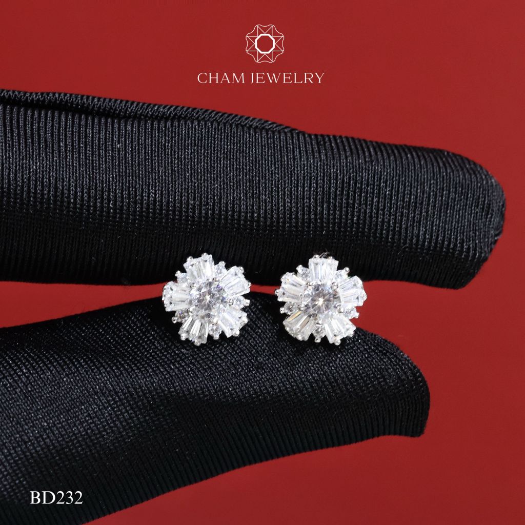 Hoa Tai BD232 CHAM JEWELRY. Chủ 4.0mm (Barcode TBD1127).