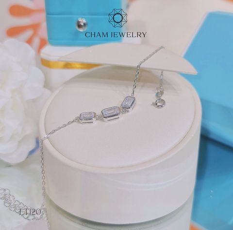 Lắc Tay CHAM JEWELRY LT120, Đá EMERO 3 Viên Chấu Bao, Free Size (Barcode TLT899).