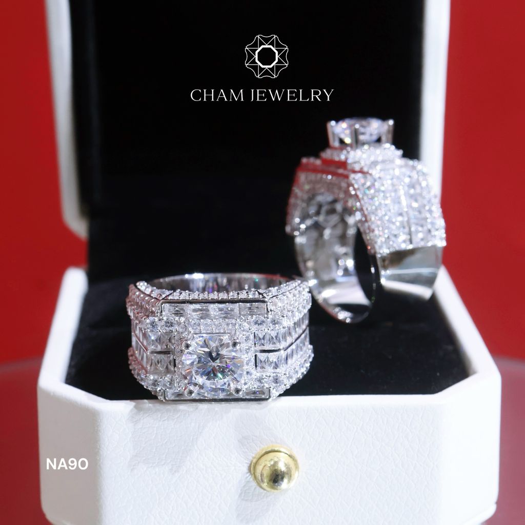 Nhẫn Nam NA90 CHAM JEWELRY, Chủ 7.5mm (Barcode TNNA406 - PNH04 )