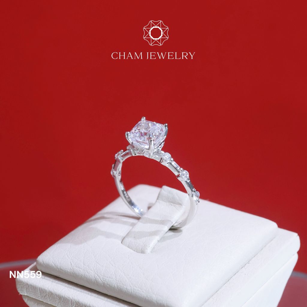 Nhẫn Nữ NN559 CHAM JEWELRY, Đá Nam Phi Chủ 6.0mm (Barcode TNN1256)