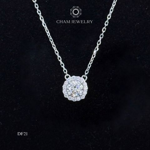 Dây Chuyền DF21 CHAM JEWELRY, Moissanite Chủ 5.0mm (Barcode CDM10).