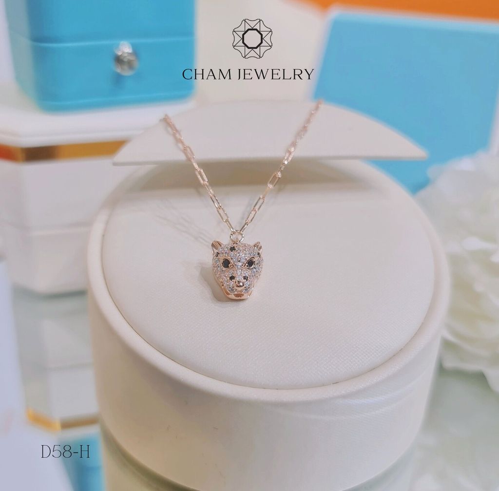 Dây Chuyền CHAM JEWELRY D58, Dây Liền Mặt Báo Xi Vàng Hồng (Barcode CXL8170).