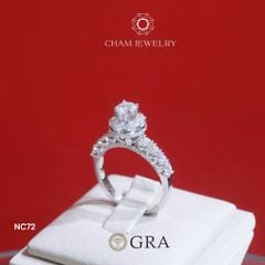 Nhẫn NC72 CHAM JEWELRY, Full Kim Cương Moissanite, Chủ 4.5mm (Barcode ONNU77)