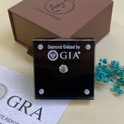 Kim Cương Moissanite GRA 7.2mm, 1.35ct Nước D Cao Cấp (58 GIÁC).