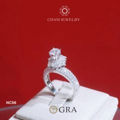 Nhẫn NC56 CHAM JEWELRY, Full Kim Cương Moissanite Chủ 5.0mm (Barcode ONNU31).