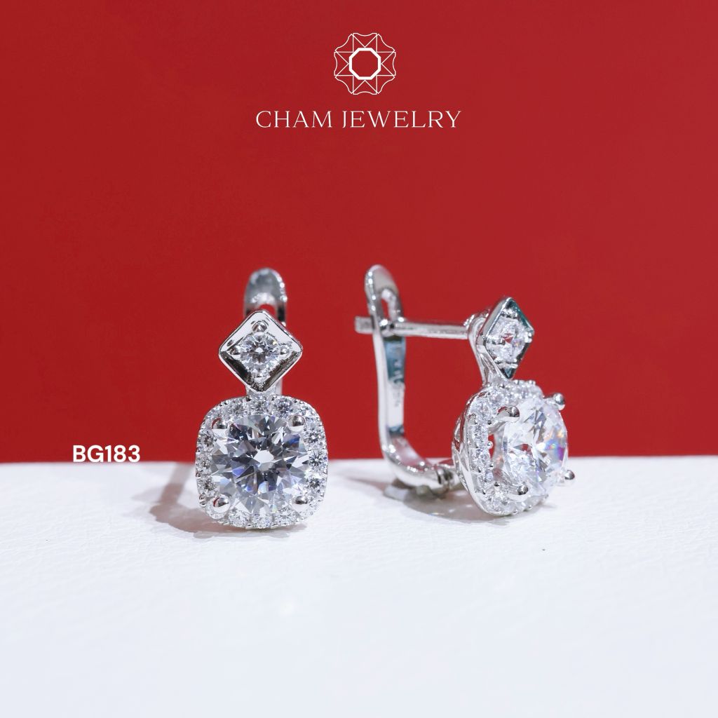Hoa Tai CHAM JEWERLY BG183, Chủ 5.5mm (Barcode TBG783 ).