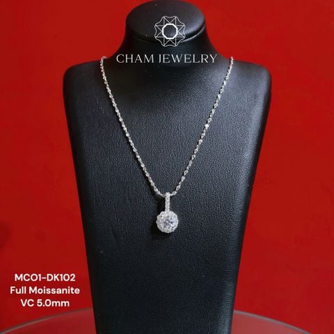 Dây Chuyền MC01-DK102 45cm CHAM JEWELRY, Moissanite Chủ 5.0mm (Barcode TMM708).