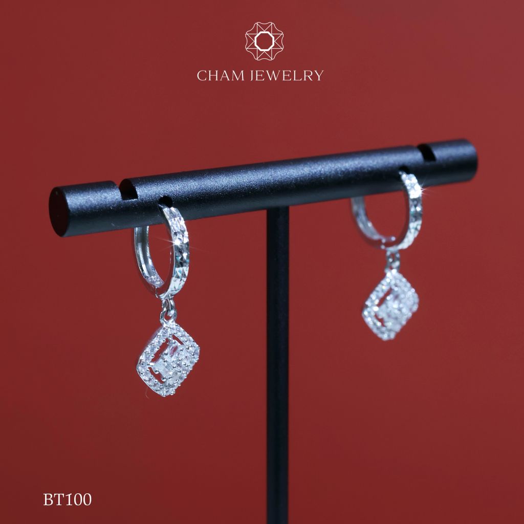 Hoa Tai BT100 CHAM JEWELRY, Chủ 9.5mm (Barcode TBT773).
