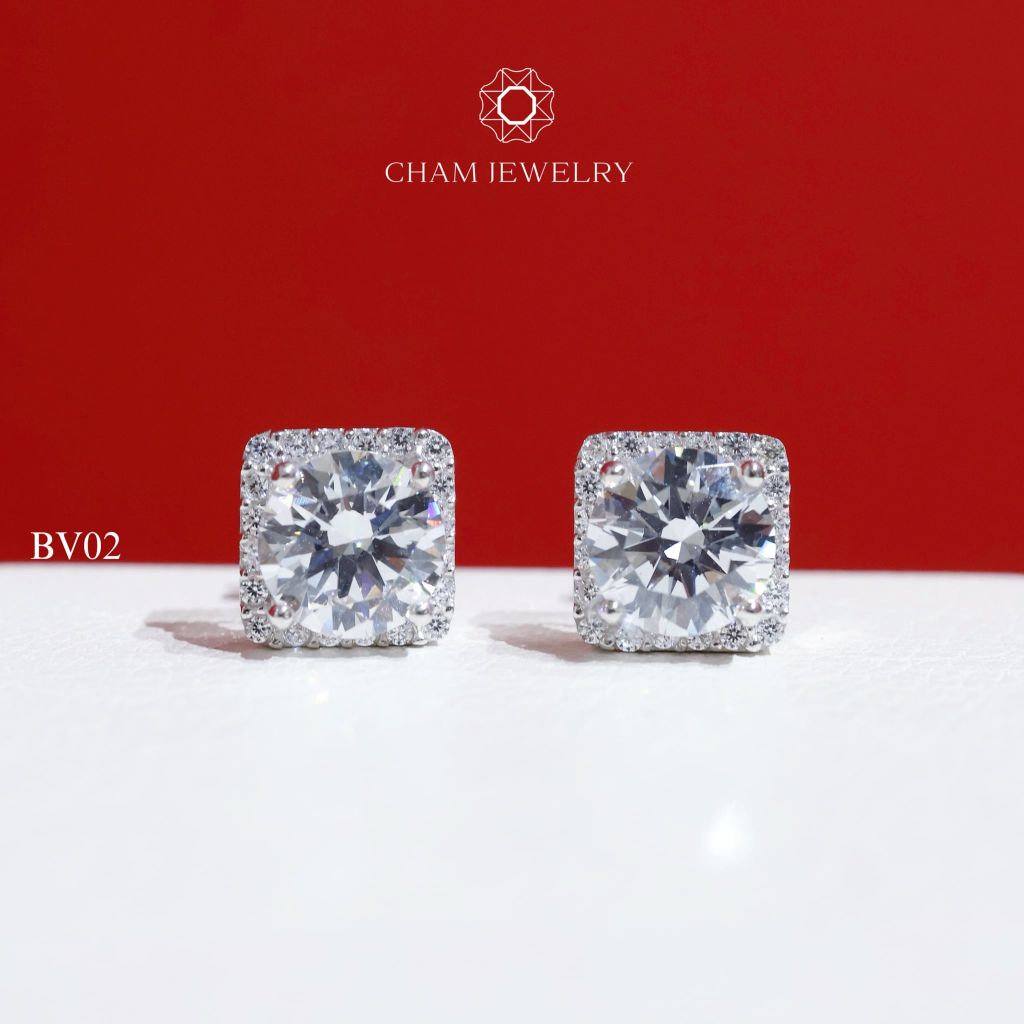 Hoa Tai CHAM JEWWLRY BV02, Chủ 6.0mm (Barcode TBV19 - TBV371 ).