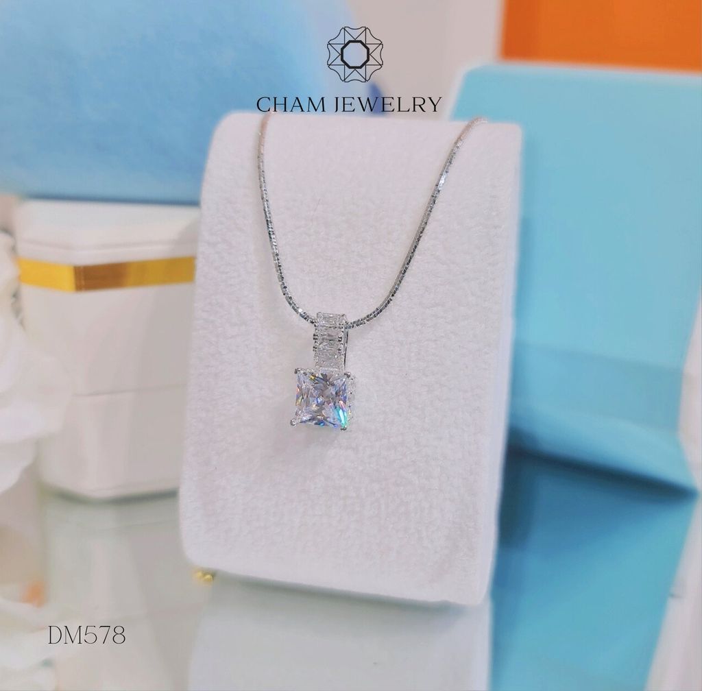 Dây Chuyền MK578-DK03 45cm CHAM JEWELRY, Chủ Vuông 7.0mm.