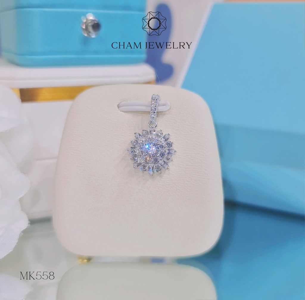 Mặt Dây Chuyền MK558 CHAM JEWELRY, Mặt Xoàn Hoa Chủ 4.0mm.
