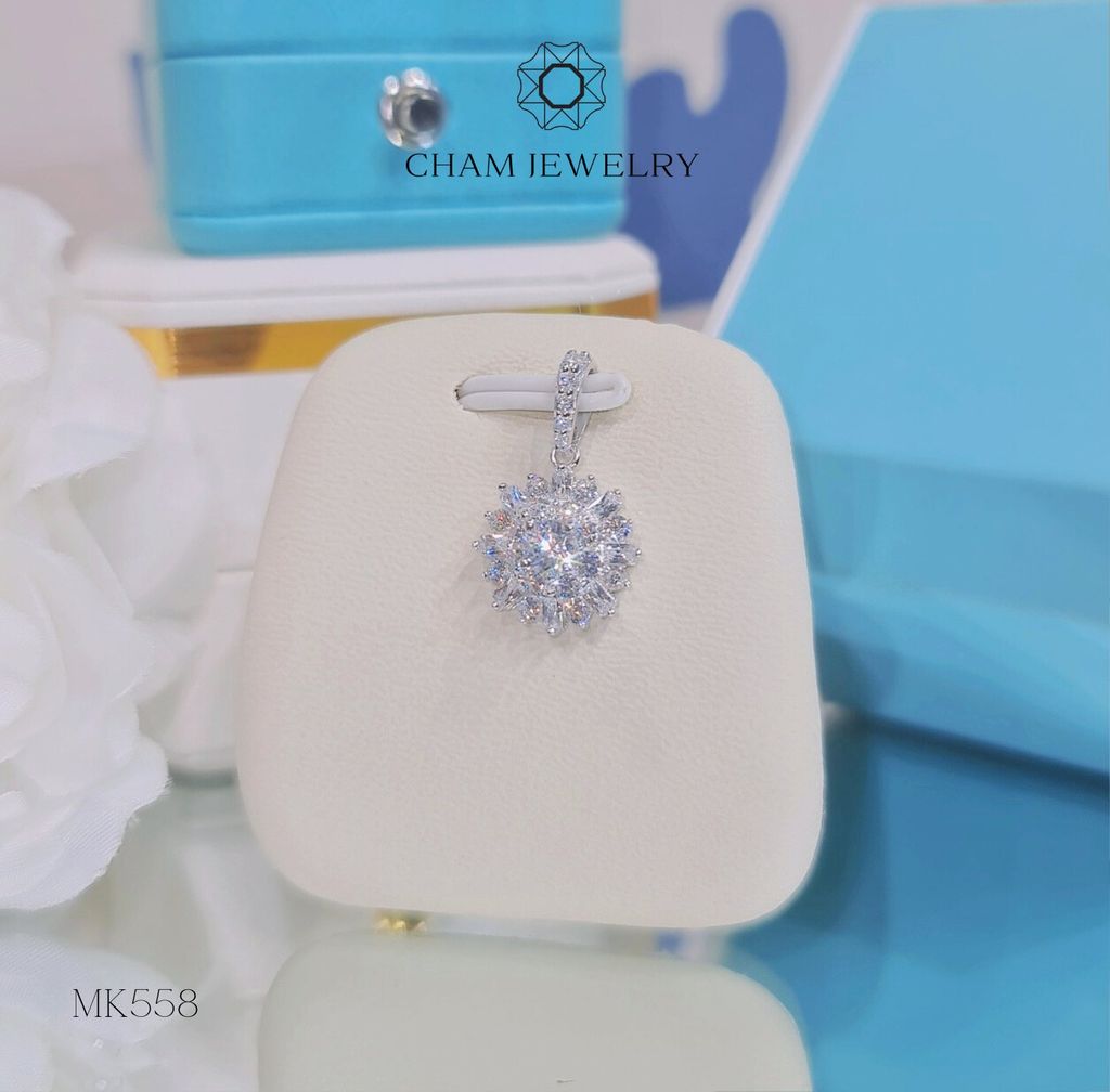 Mặt Dây Chuyền MK558 CHAM JEWELRY, Mặt Xoàn Hoa Chủ 4.0mm.
