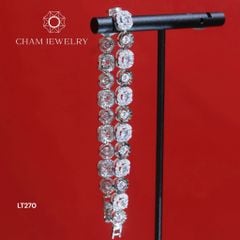 Lắc Tay LT270 CHAM JEWELRY, Lắc Xoàn Vuông Chủ 4.0mm (Barcode TLT1273).